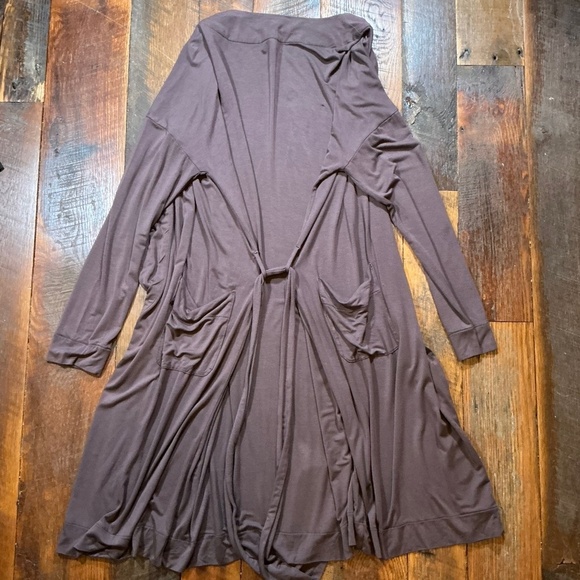 Nuuds Long Belted Cardigan Robe Chocolate Brown YS/XS Soft Lounge - Picture 3 of 7